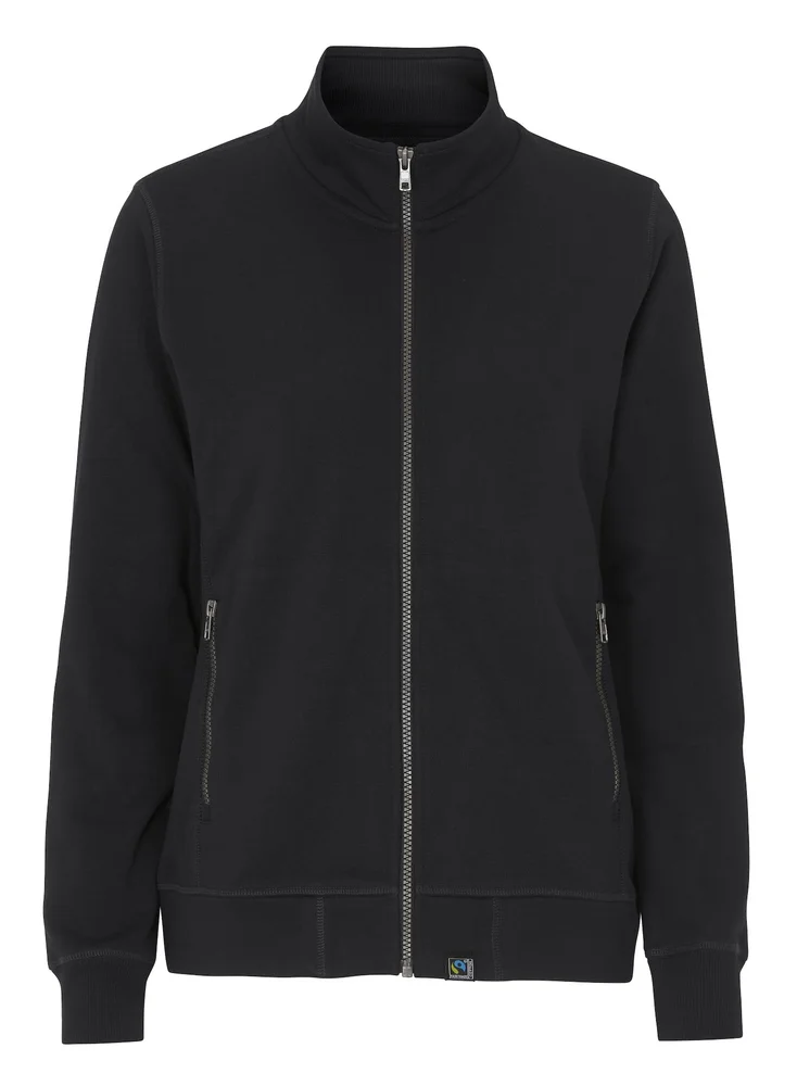 JAKKE F. TERRY FZ COLLAR DAME (GOTS) BLACK v:9233333