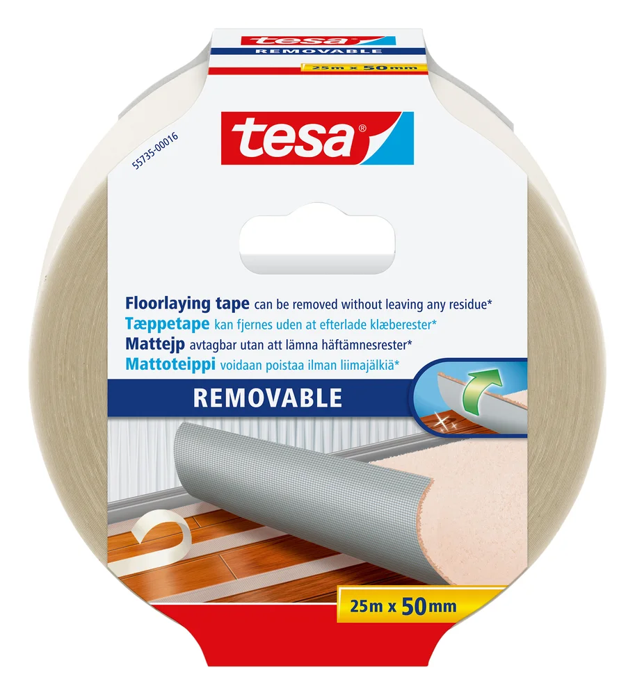 Tesa Teppeteip avtakbar, 50 mm, 25 m v:7846154