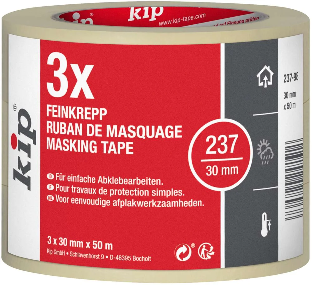 KIP® 237 Basic maskeringtape 3-pk v:2625086