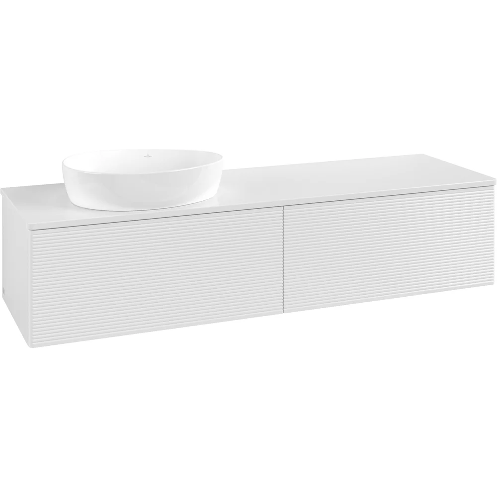 V&B ANTAO SERVANTSKAP 2 SKUFFER RILLET 1600X360X500 VENSTRE U/KRANHULL HVIT v:6263836
