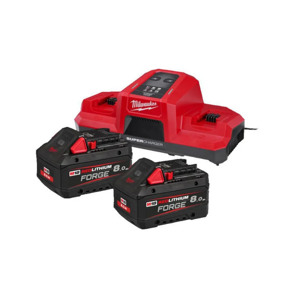 Milwaukee Batterikit M18 FORGENRG-802DBSC, inkl. batteri og lader. v:7729315 Milwaukee Batterikit M18 FORGENRG-802DBSC, inkl. batteri og lader. v:7729315