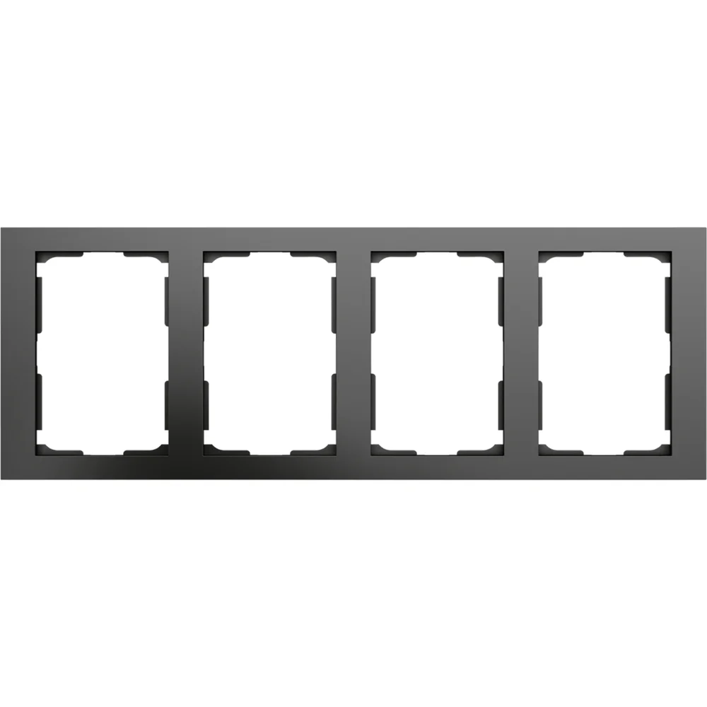 ELKO PLUS RAMME 4-HULL DOBBELSTIKK SORT v:4422311