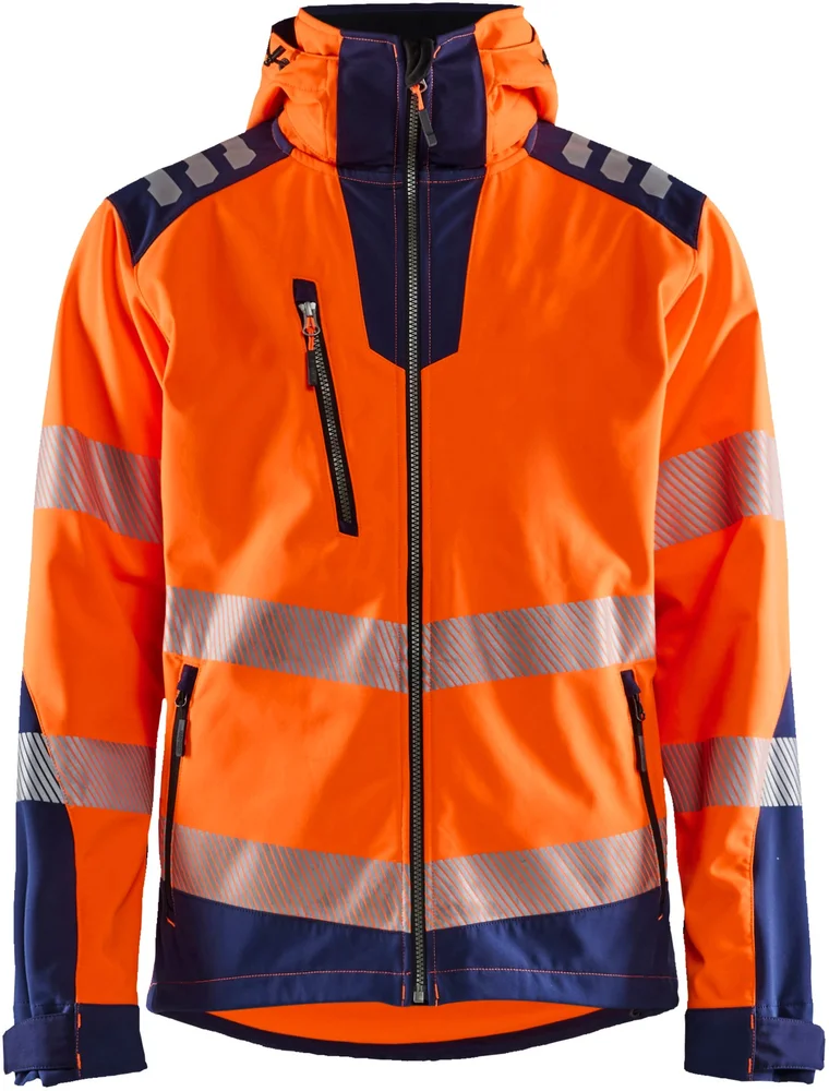 SOFTSHELLJAKKE VARSEL 4491 ORANGE/MARINEBLÅ v:1723322