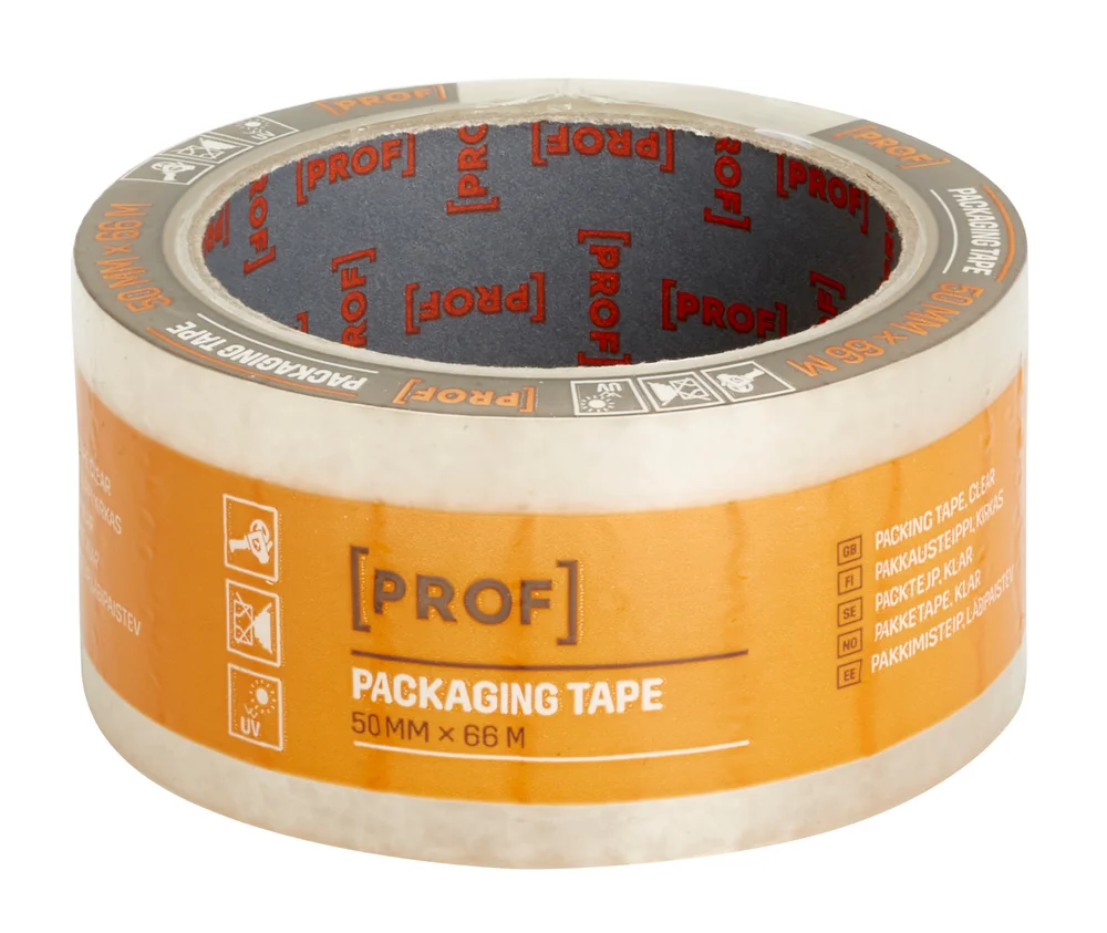 Pakketape 66mx50mm Klar – PROF v:3490837 Pakketape 66mx50mm Klar – PROF v:3490837