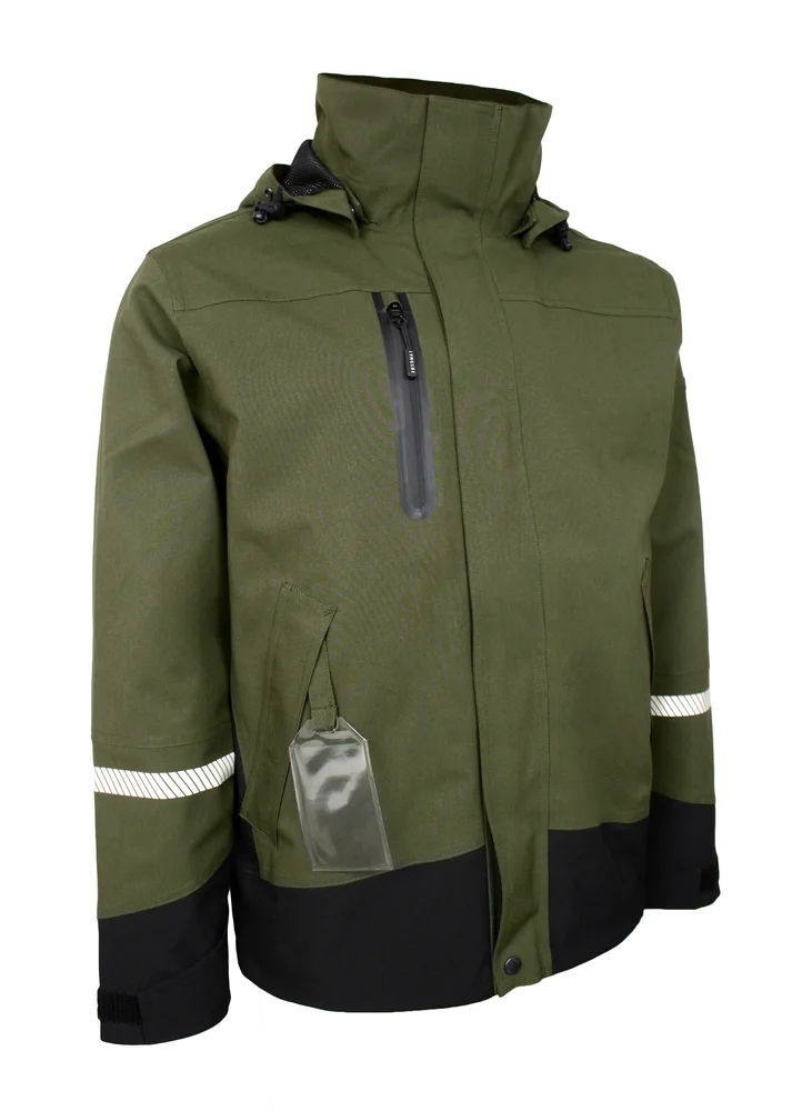 Lyngsøe rainwear skalljakke stretch sort/grønn 3XL v:1132054