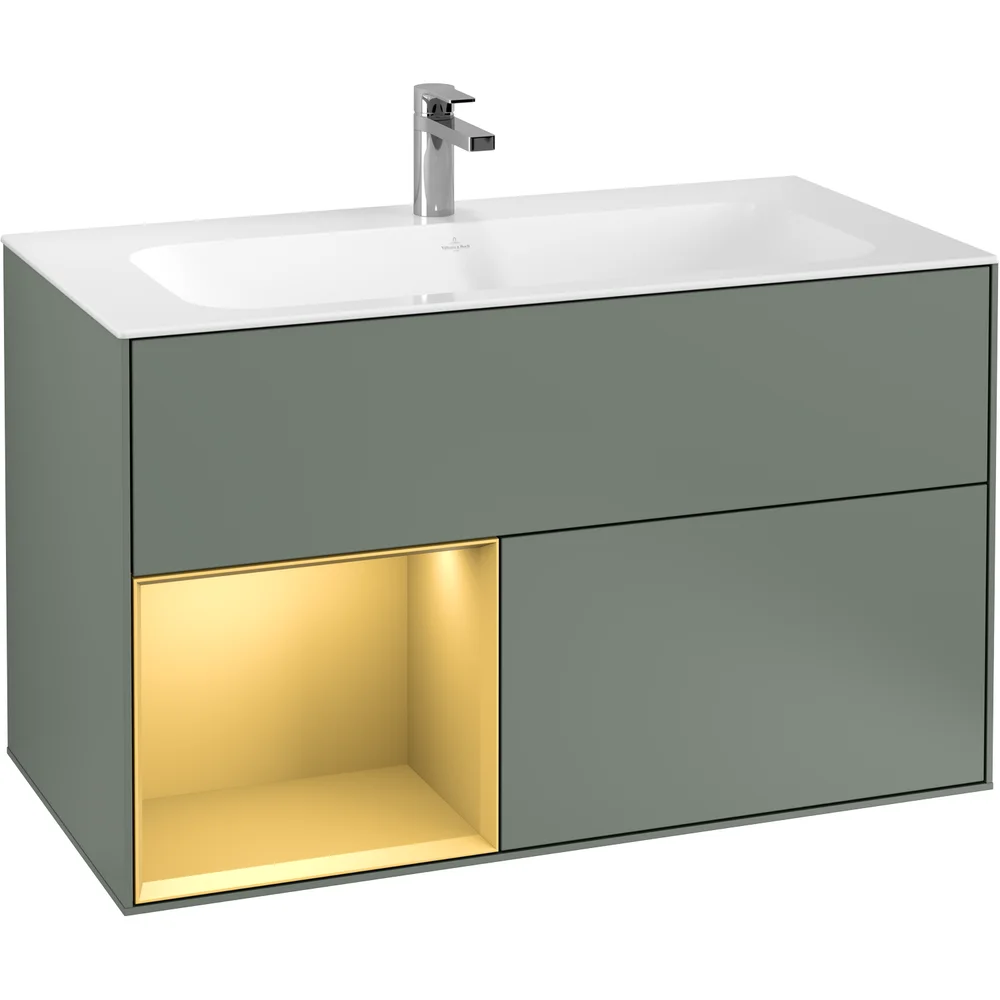V&B FINION SERVANTSKAP 100 OLIVEN MATT LAKK M/LYS, VENSTRESTILT MATT GULL HYLLE v:8903379