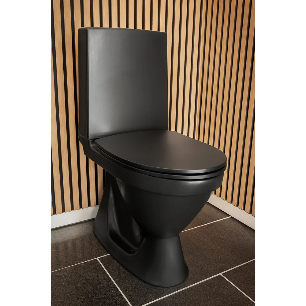 LAUFEN RIGO TOALETT M/SKJULT S-LÅS MATT SORT v:4373434