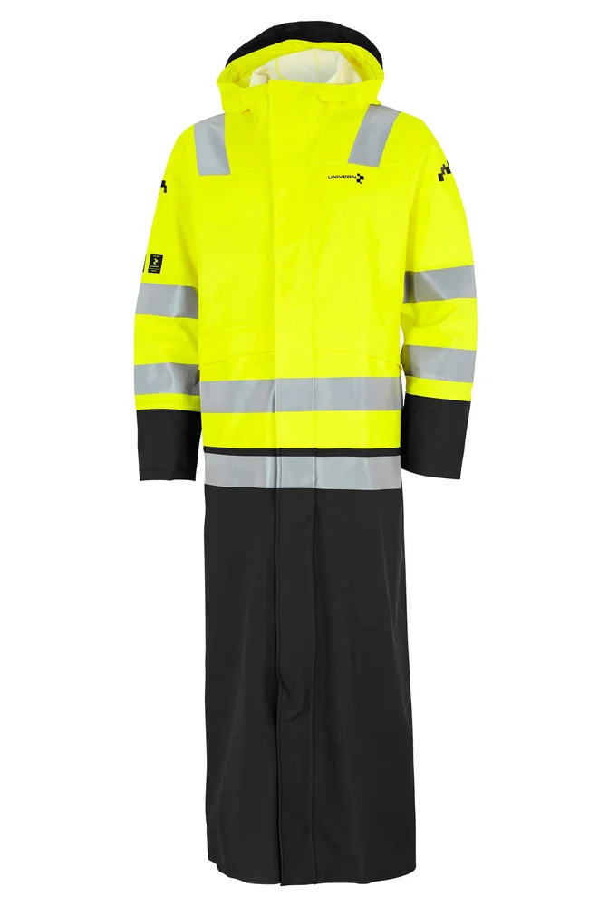UNIVERN REGNFRAKK STORD 87151 MED HETTE PVC KL.3 GUL/SVART v:7345255 UNIVERN REGNFRAKK STORD 87151 MED HETTE PVC KL.3 GUL/SVART v:7345255