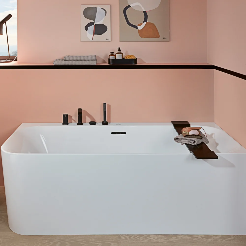 V&B LOOP & FRIENDS SQUARE DUO BACK-TO-WALL BADEKAR 180X80 HØYRE HVIT ALPIN v:7028042