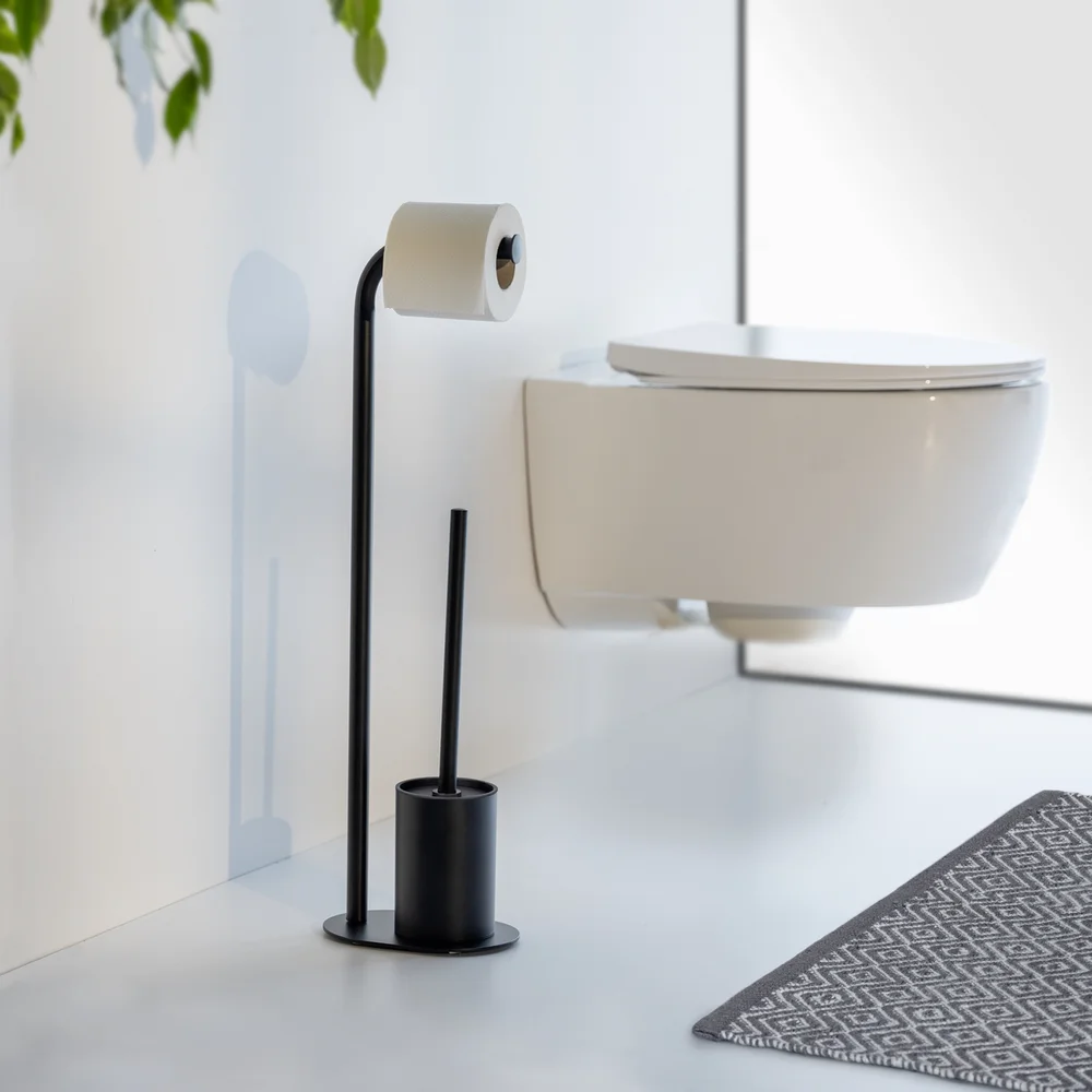 WENKO LEVANTE FRITTSTÅENDE TOALETTBØRSTE/HOLDER SORT v:9311928