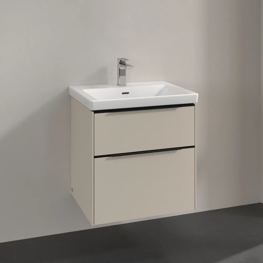 V&B SUBWAY 3.0 SERVANTSKAP 57X47 CASHMERE GREY HÅNDTAK I VOLCANO BLACK v:7802228