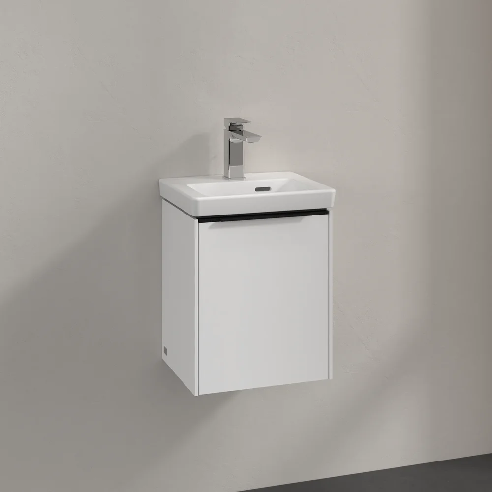 V&B SUBWAY 3.0 SERVANTSKAP 35X42 HØYRE PURE WHITE HÅNDTAK I VOLCANO BLACK v:9047751