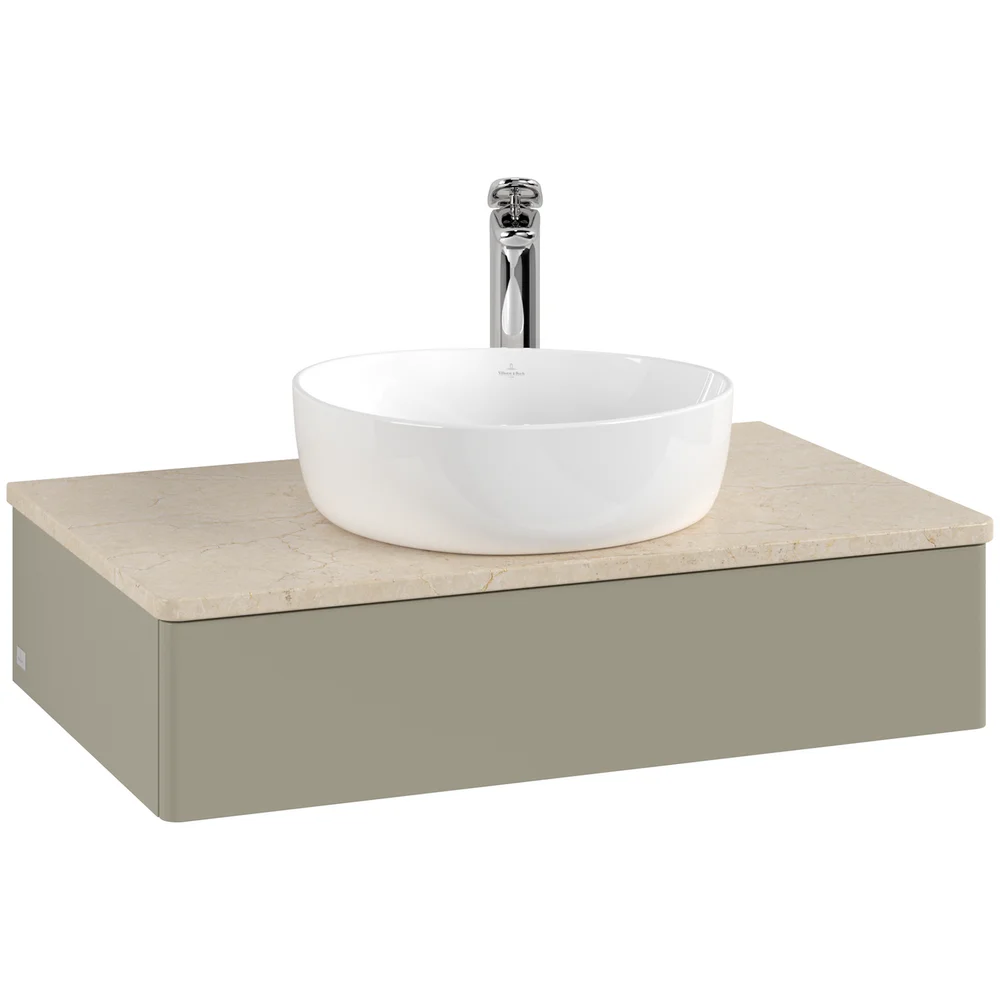 V&B ANTAO SERVANTSKAP 1 SKUFF GLATT 800X190X500 M/KRANHULL STENGRÅ/CRÉME v:9704388