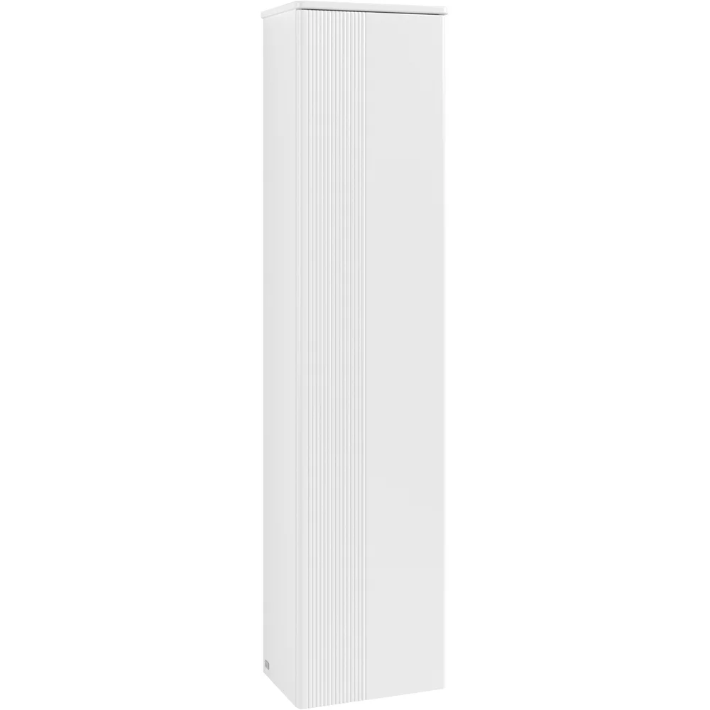 V&B ANTAO HØYSKAP 1 DØR RILLET 414X1719X287 HØYRE MATT HVIT v:9277171