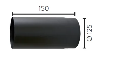 RØYKRØR Ø125 L150 RETT BP v:5651521