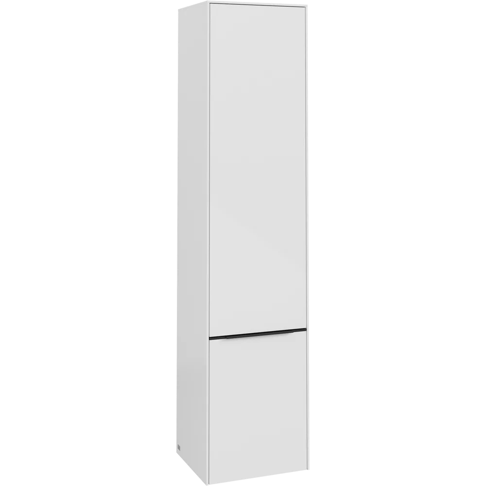 V&B SUBWAY 3.0 HØYSKAP 40X171 VENSTRE 2 DØRER BRILLIANT WHITE HÅNDTAK I VOLCANO BLACK v:6285701