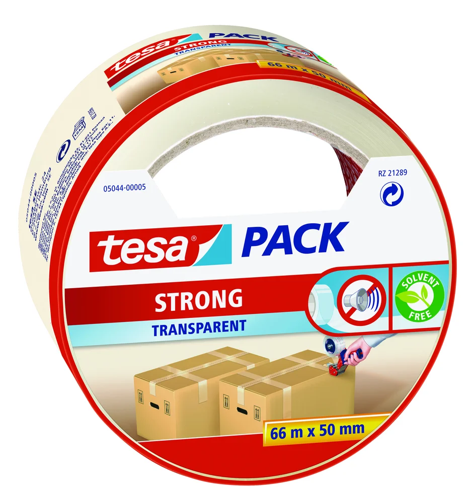 Emballeringstape transparent 66 m x 50 mm v:3089584