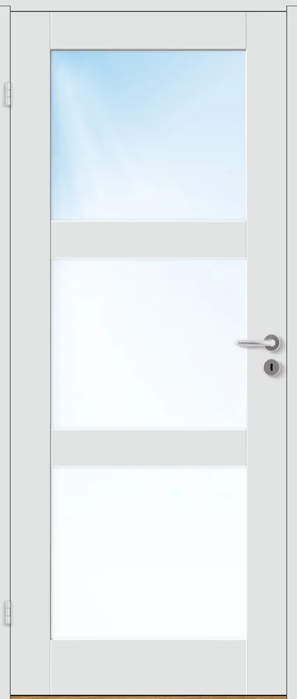 Innerdør 90x200 Stil 3 med glass hvit v:1071099