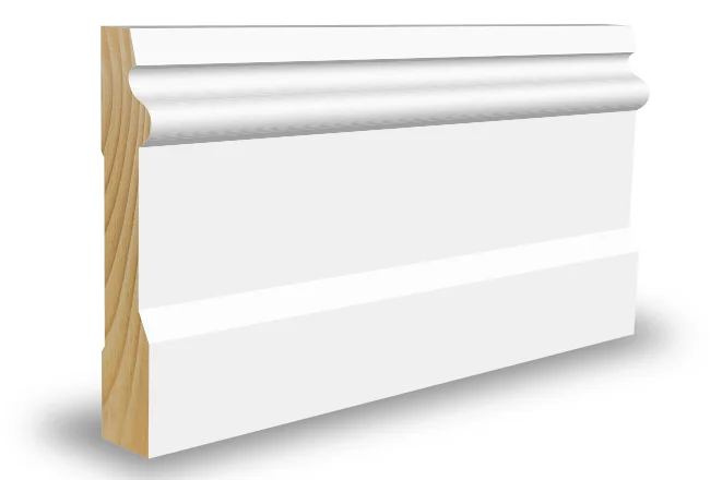 Gulvlist furu profilert CW231 hvit bomull S0502-Y 15x95x4400 mm v:7914282