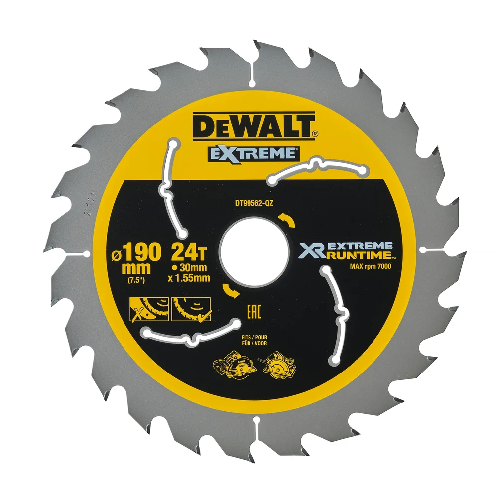 Dewalt Sirkelsagblad for tre 190×30 mm, 24T, DT99562 v:2249511