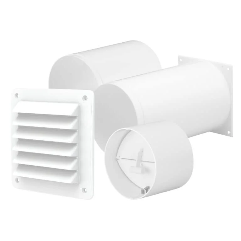 Klimatfabriken Gjennomføringssett hvit, 100 mm v:7619604 Klimatfabriken Gjennomføringssett hvit, 100 mm v:7619604