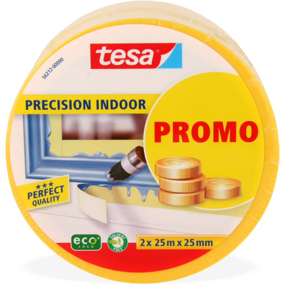 TESA MASKERINGSTAPE PROFESSIONAL INDOOR 25M X 25MM 2-PK v:5724537