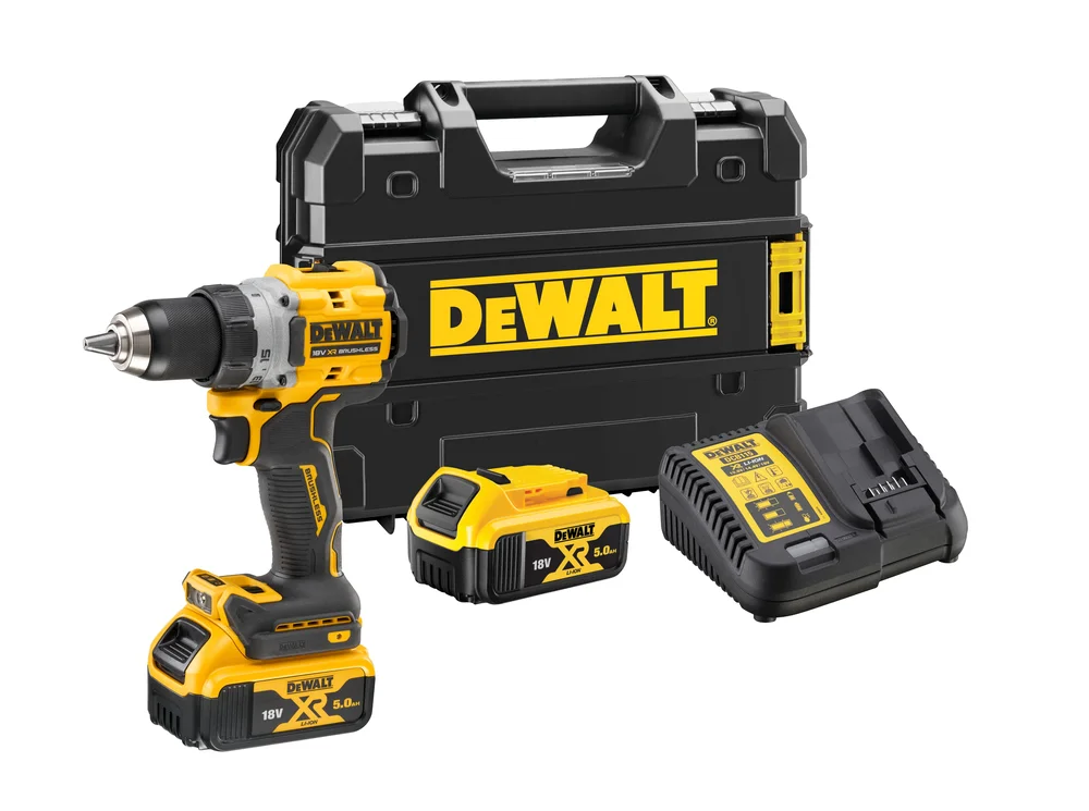 Drill 18v xr 90nm 5ah dcd800p2t 2x5ah batterier og lader v:5273444