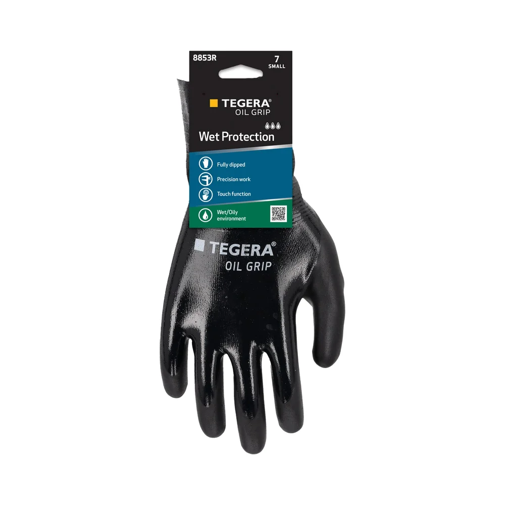 Tegera Hansker, 8853R Oil Grip Nitril Hel, 3-dobbel, Strl 7 v:7777043