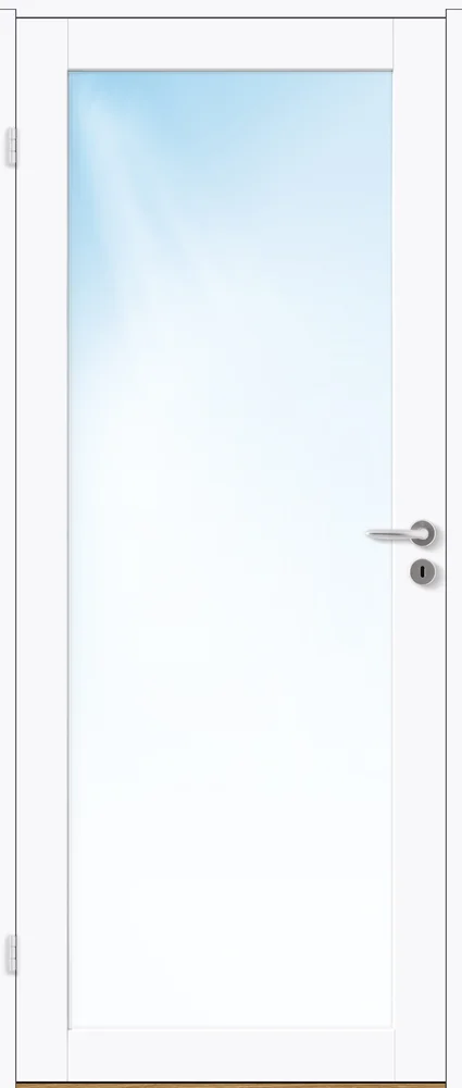 Skyvedør Base 1 med glass klassisk hvit 100x190 cm v:8666156