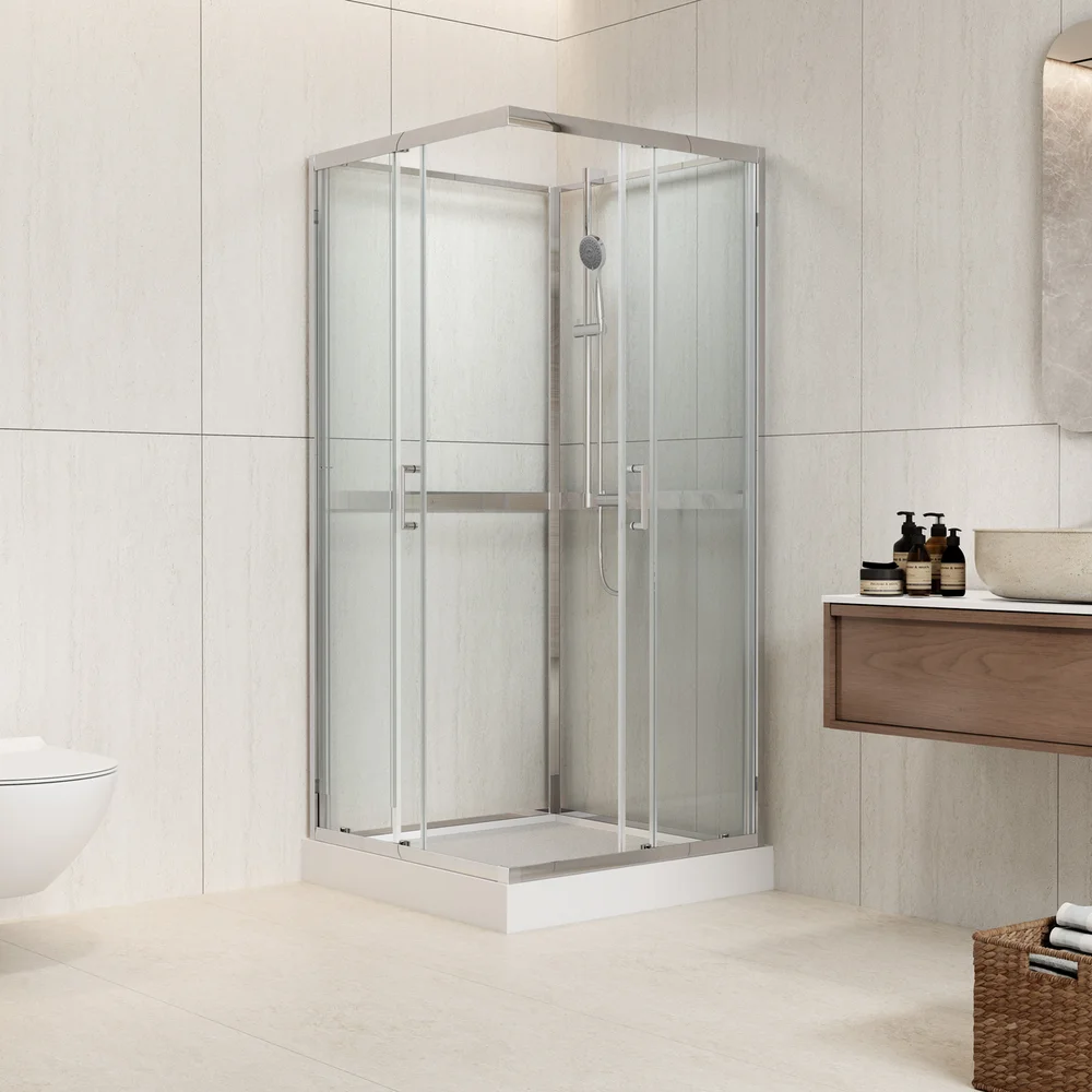 CELESTE TRENTO RETT DUSJKABINETT 80X80X195 CM LAV MODELL M/SIKKERHETSFOLIE KROM v:1716319 CELESTE TRENTO RETT DUSJKABINETT 80X80X195 CM LAV MODELL M/SIKKERHETSFOLIE KROM v:1716319