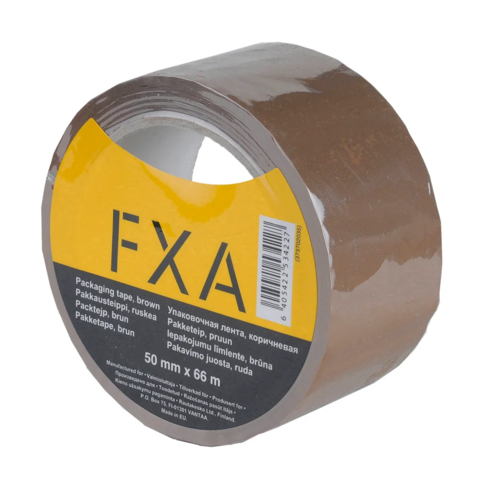 Pakketape 66mx50mm Brun - FXA v:8349887