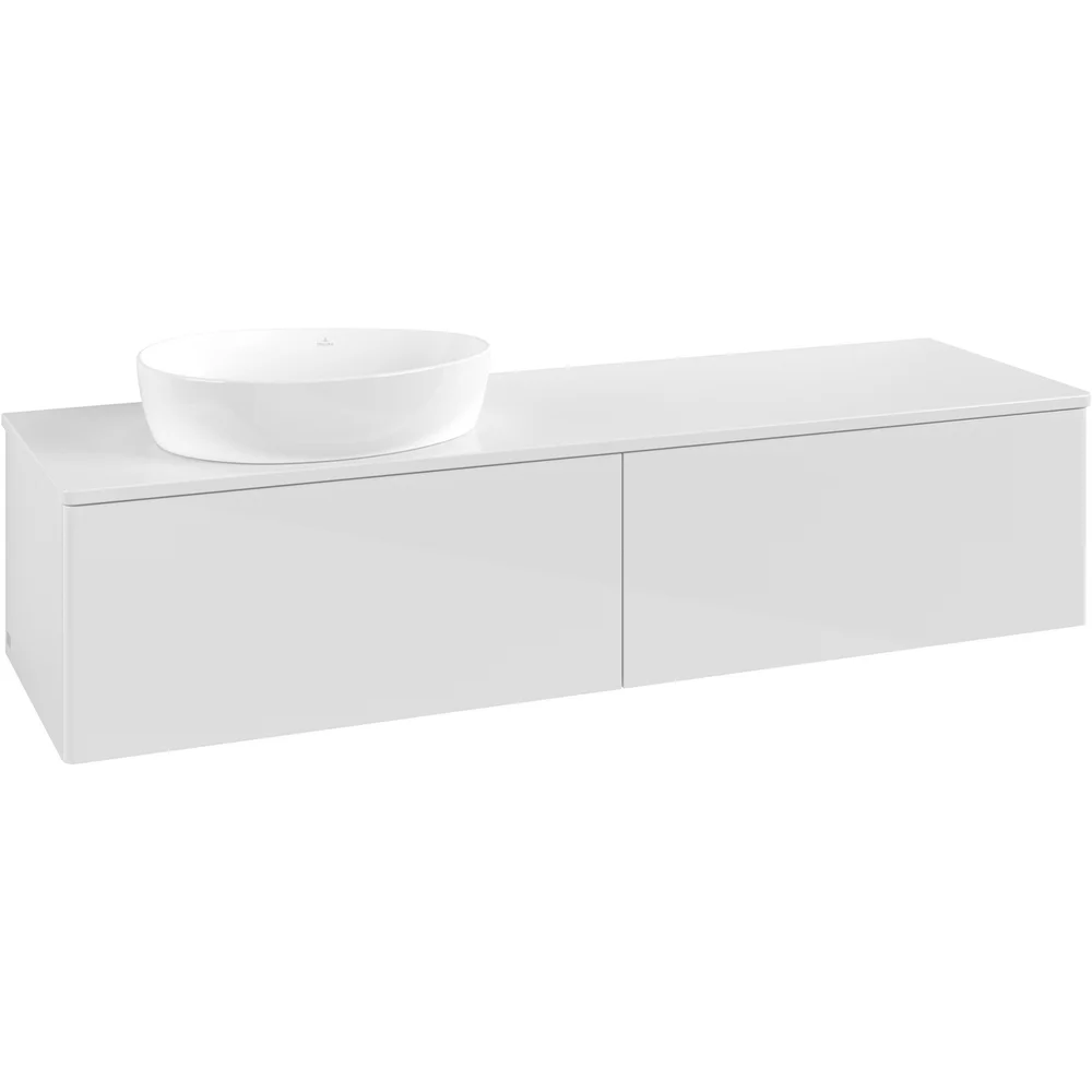V&B ANTAO SERVANTSKAP 2 SKUFFER GLATT 1600X360X500 VENSTRE U/KRANHULL HVIT v:4674943