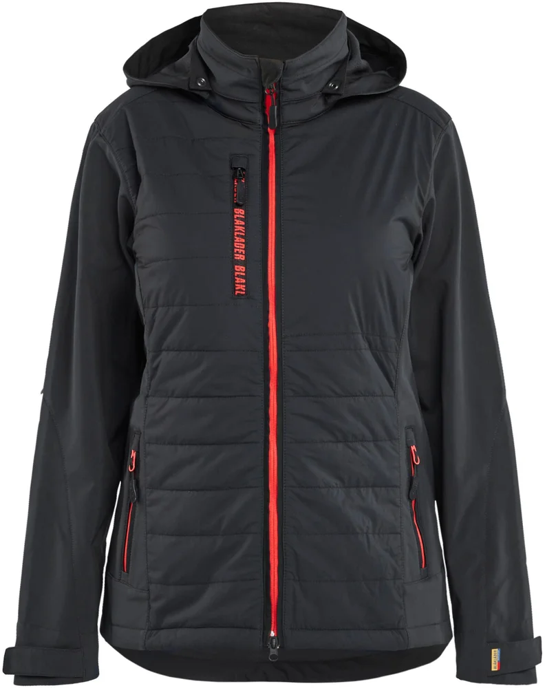 HYBRIDJAKKE 4733 DAME SORT/RØD v:9338026