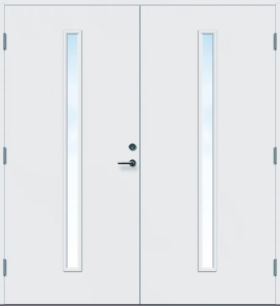 Ytterdør tofløyet Hovdeby frostet glass hvit venstre 190x200 cm v:2283567