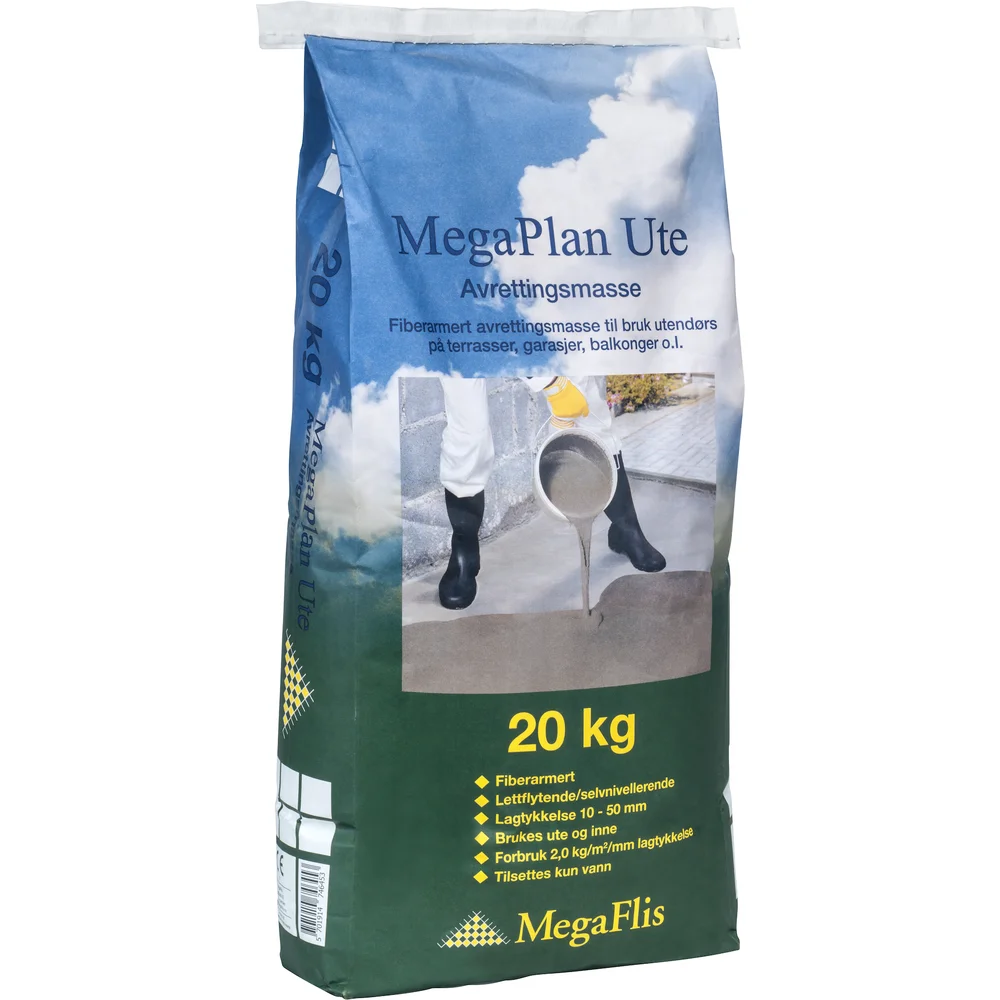 MEGAPLAN UTENDØRS AVRETTINGSMASSE 20KG v:4065200 MEGAPLAN UTENDØRS AVRETTINGSMASSE 20KG v:4065200