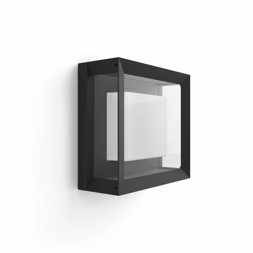Philips Hue Vegglampe Econic HUE, utendørs, firkantet, 15W, svart v:5155628