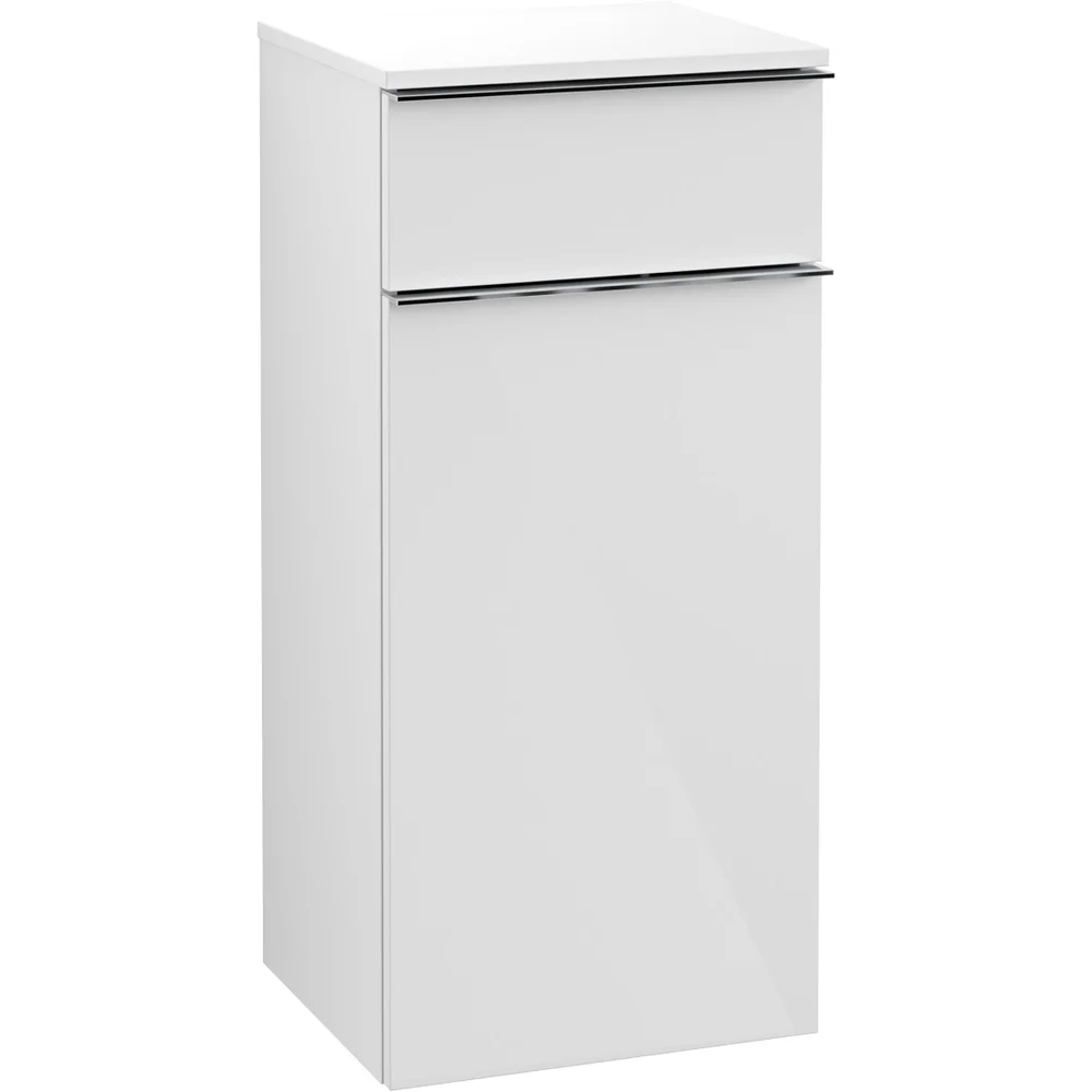 VILLEROY & BOCH VENTICELLO SIDESKAP HØYRE HVIT HØYGLANS M/1 DØR & 1 SKUFF, 404 X 866 X 347 MM v:6574386