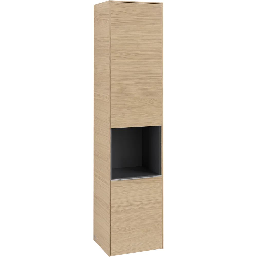 V&B SUBWAY 3.0 HØYSKAP 40X171 VENSTRE 2 DØRER & HYLLE NORDIC OAK HÅNDTAK I KROM v:6057316