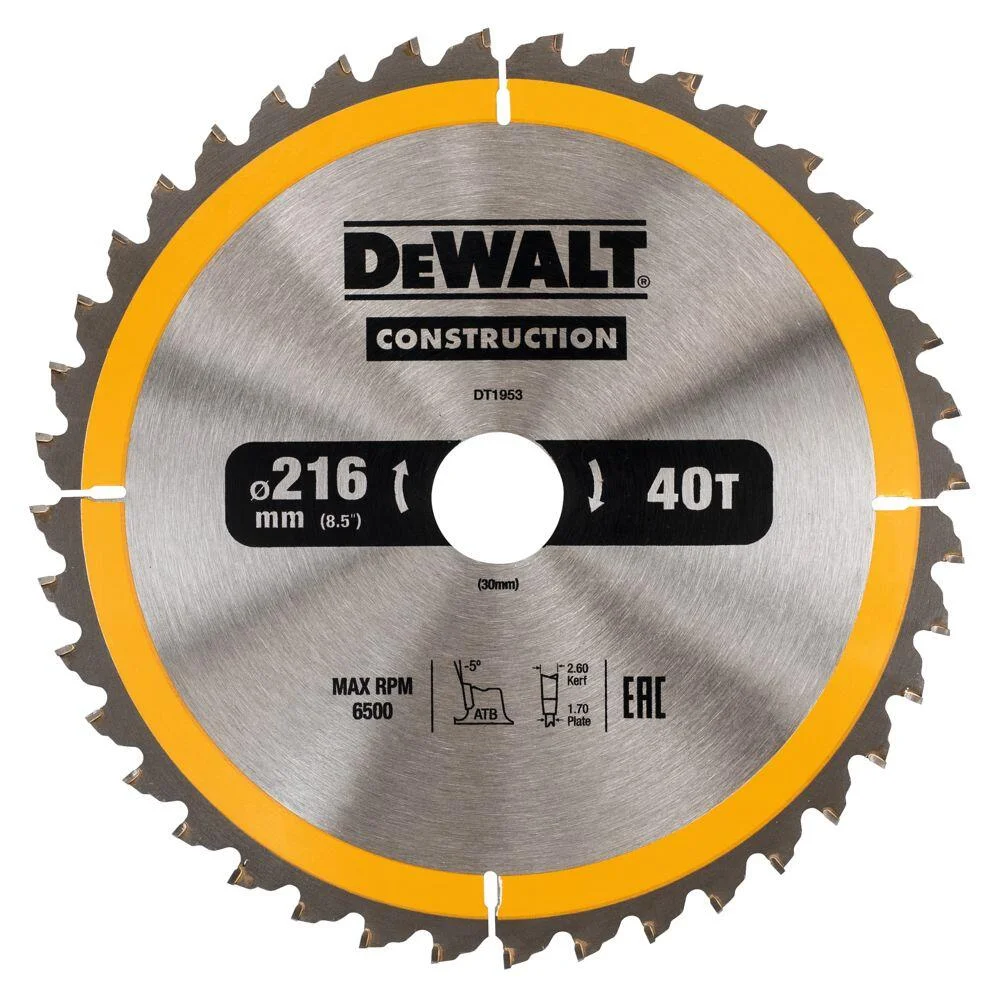 DeWalt DT1953 216X30XT40 sagblad v:8570891 DeWalt DT1953 216X30XT40 sagblad v:8570891