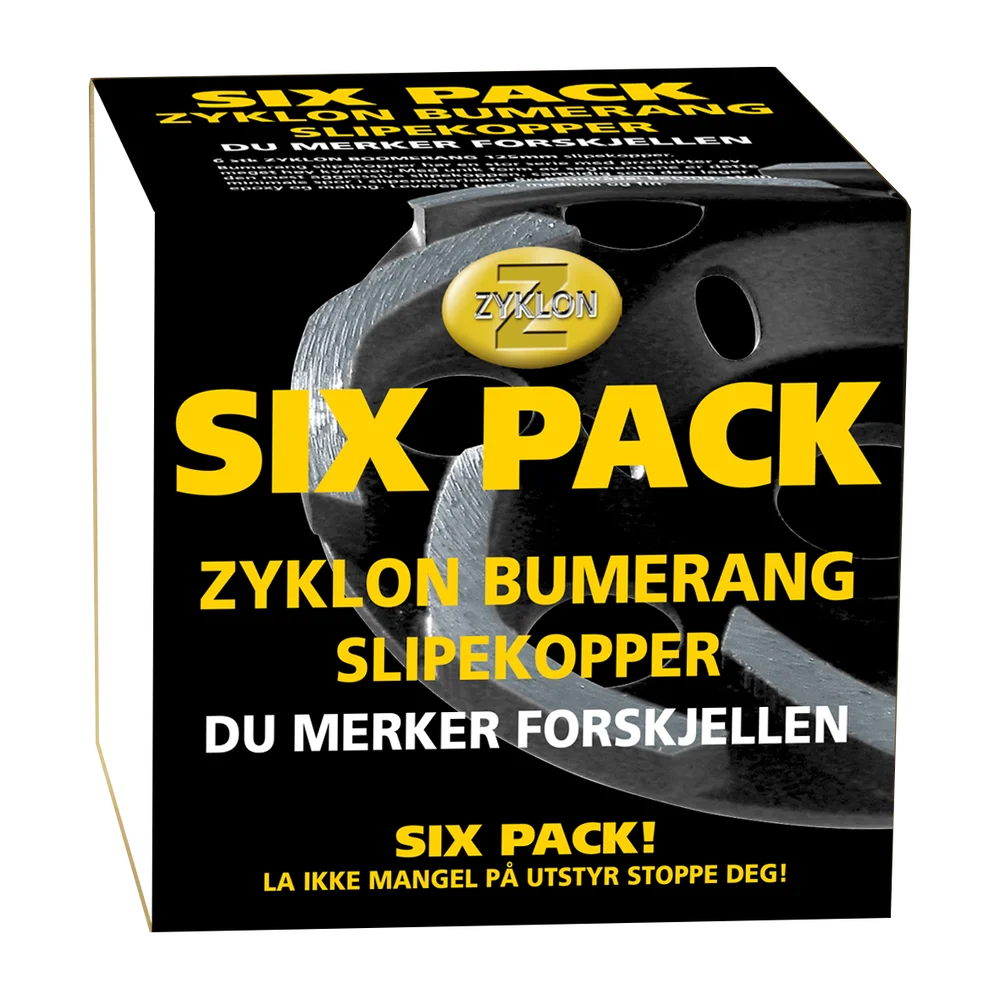 Slipekopper bumerang 6 stk pr pakke 125mm grov v:6909717 Slipekopper bumerang 6 stk pr pakke 125mm grov v:6909717