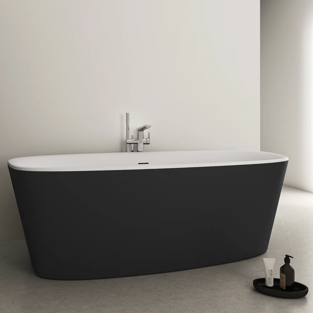 IDEAL STANDARD DEA BADEKAR 180X80 FRITTSTÅENDE MATT SORT v:1030573