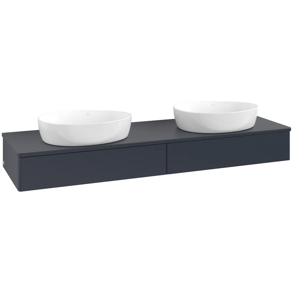 V&B ANTAO SERVANTSKAP 2 SKUFFER GLATT 1600X190X500 FOR 2 SERV. M/KRANHULL BLÅ v:3499643