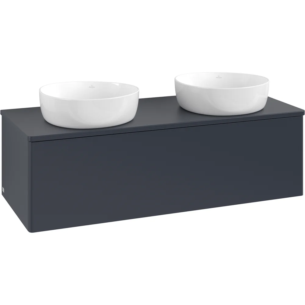 V&B ANTAO SERVANTSKAP 1 SKUFF GLATT 1200X360X500 FOR 2 SERV. U/KRANHULL M/LYS BLÅ v:9865951