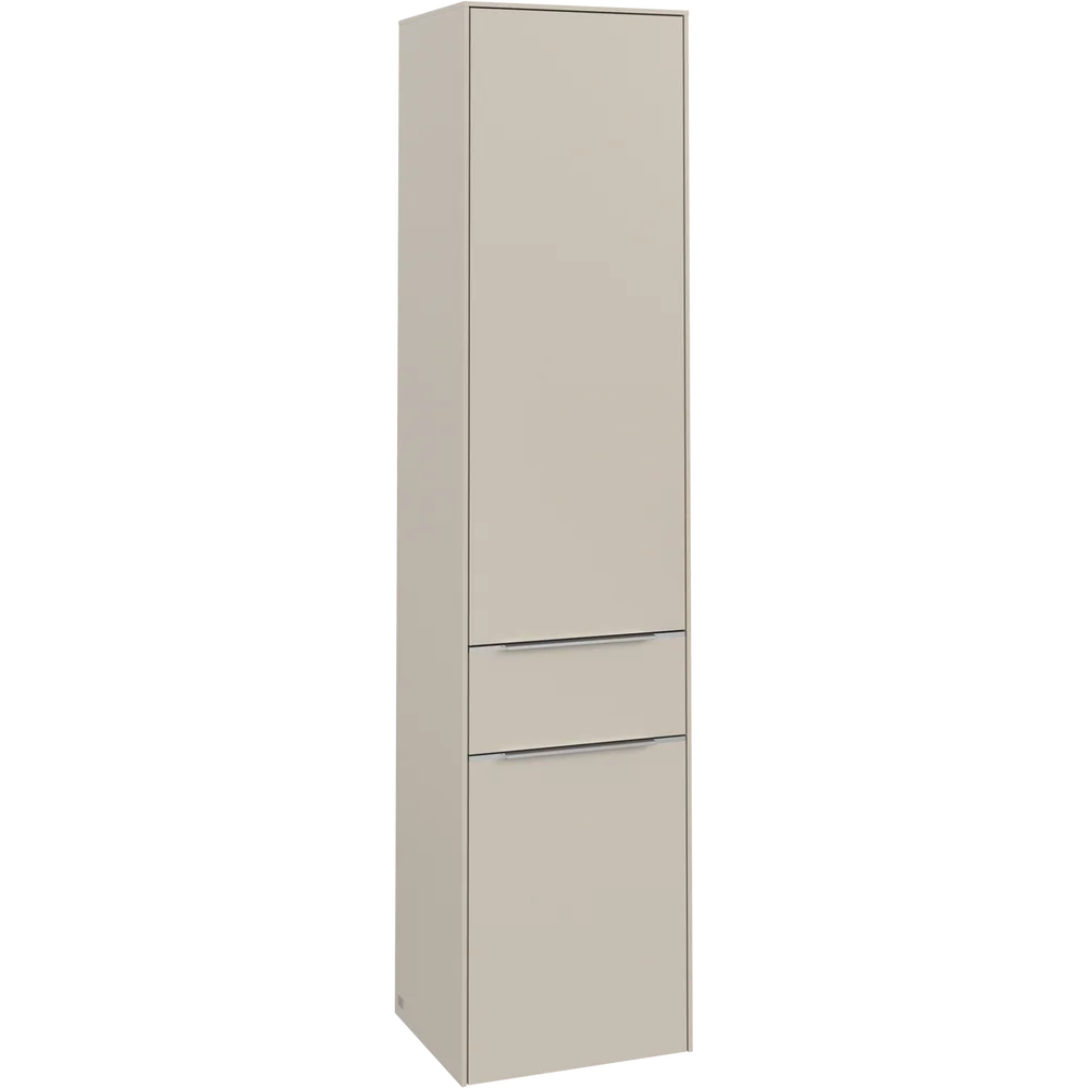 V&B SUBWAY 3.0 HØYSKAP 40X171 VENSTRE 2 DØRER & SKUFF CASHMERE GREY HÅNDTAK I KROM v:2654179