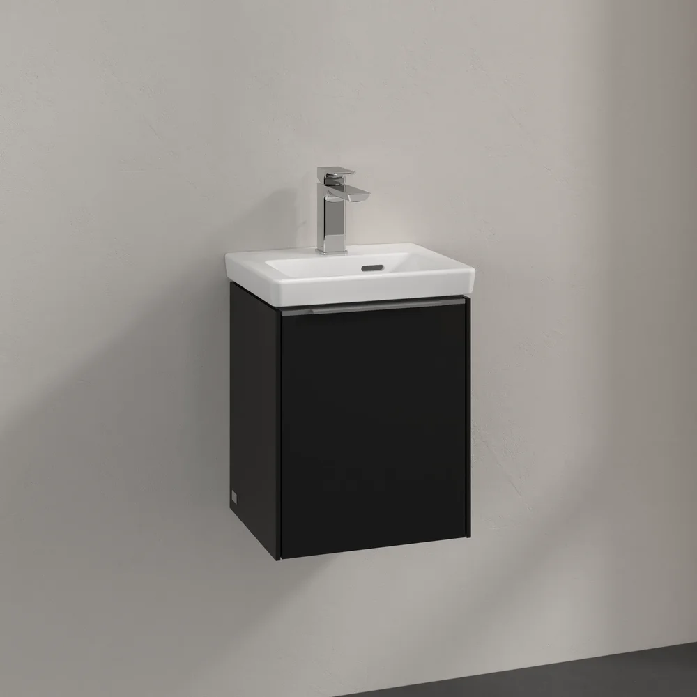 V&B SUBWAY 3.0 SERVANTSKAP 35X42 HØYRE VOLCANO BLACK HÅNDTAK I KROM v:2848345