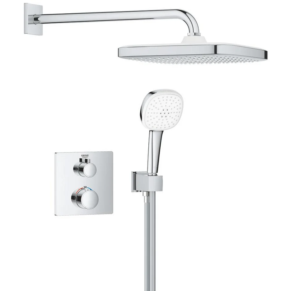 GROHE GROHTHERM DUSJSETT FOR INNBYGGING CUBE KROM v:8141543 GROHE GROHTHERM DUSJSETT FOR INNBYGGING CUBE KROM v:8141543