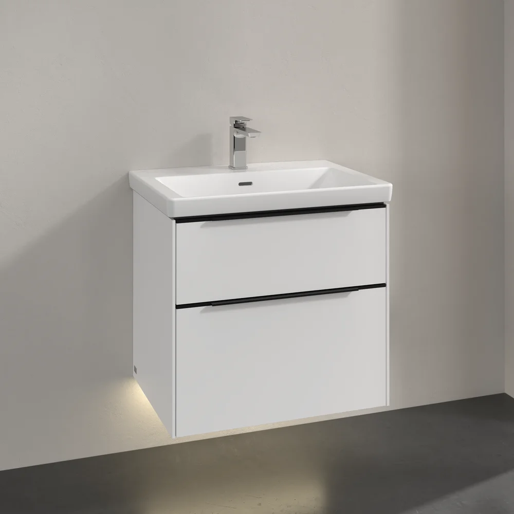 V&B SUBWAY 3.0 SERVANTSKAP 62X57 PURE WHITE M/LYS HÅNDTAK I VOLCANO BLACK v:4415243