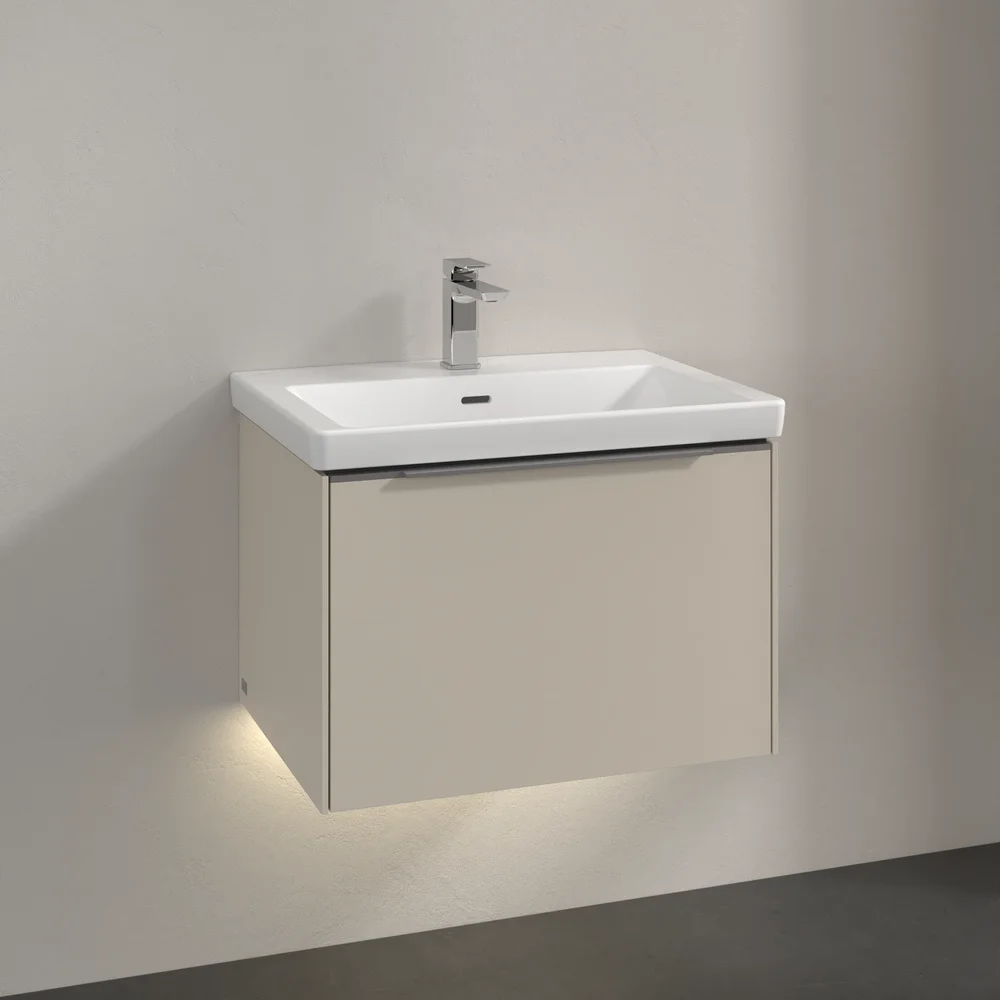 V&B SUBWAY 3.0 SERVANTSKAP 66X42 CASHMERE GREY M/LYS HÅNDTAK I KROM v:7333155