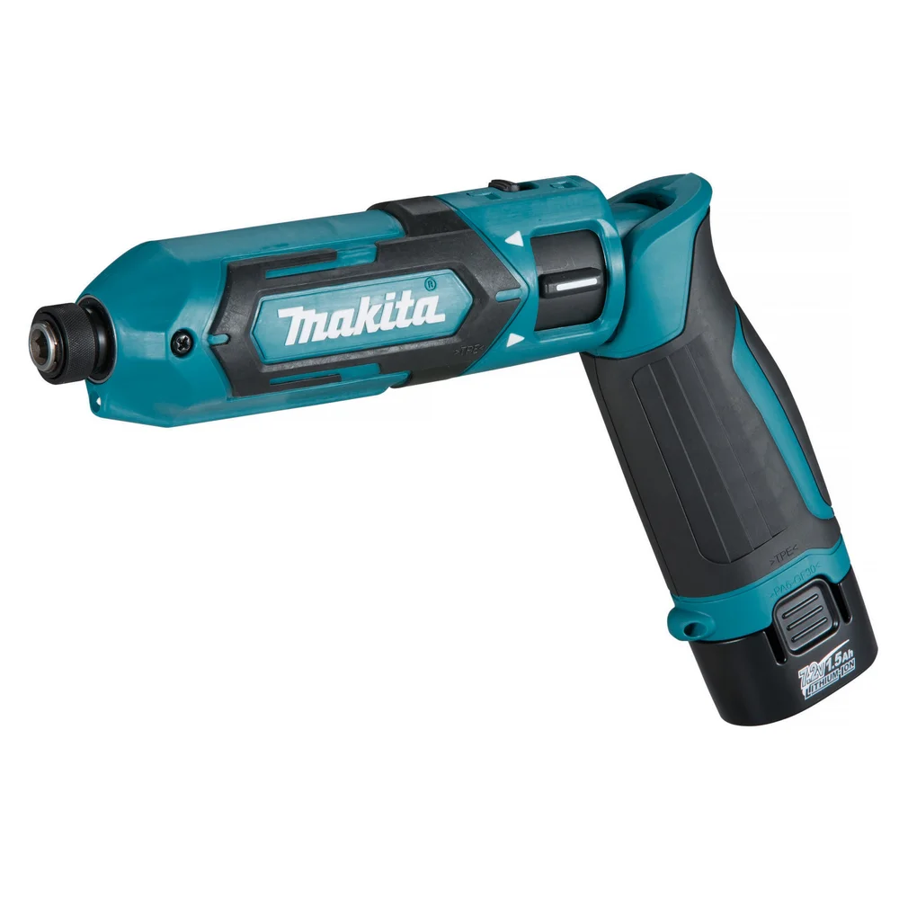 Makita Slagskrutrekker vinkel 7,2V TD022DSJ, inkl. 2 stk 1,5Ah-batterier. v:2508617