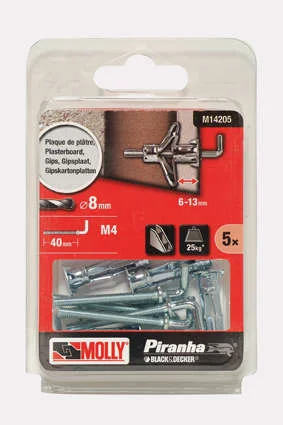 Molly M14205 gipsplugg + krok Ø8 x 44 mm v:3523673
